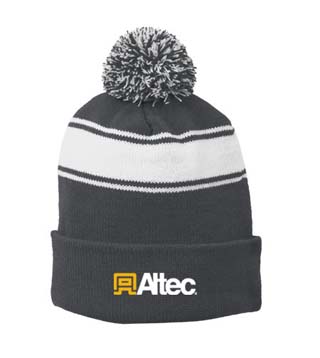 STC28 - Stripe Pom Pom Beanie